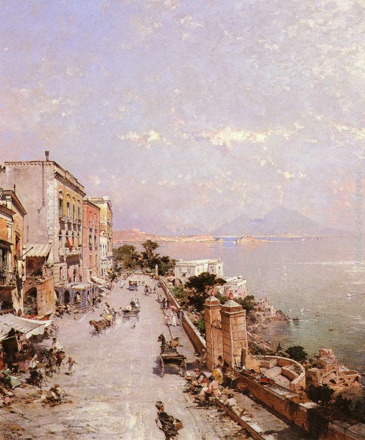 Franz Richard Unterberger A View of Posilippo, Naples
